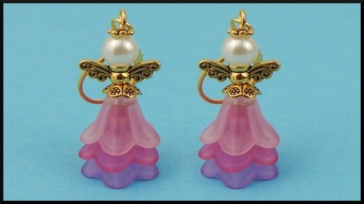 DIY | Perlen Engel Ohrringe | Schmuck | Beaded acrylic flower earrings | Beadwork jewelry