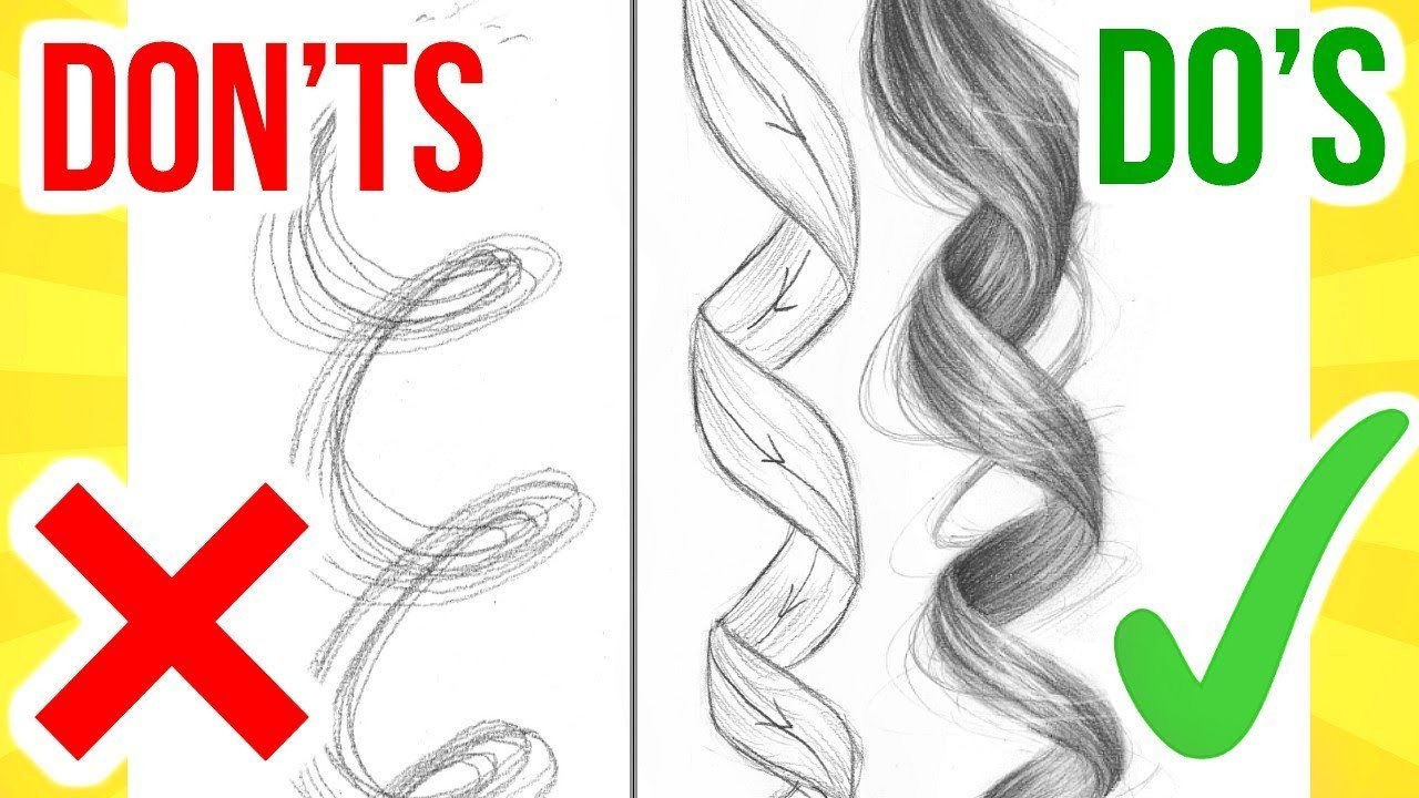 DOS & DONTS How to Draw Curly Hair, Step by Step Drawing Tutorial