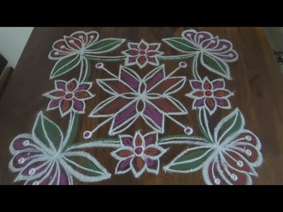 Easy Rangoli Design with 9X9 Dots For Christmas | Simple Rangoli Designs | Kolam Designs | Muggulu