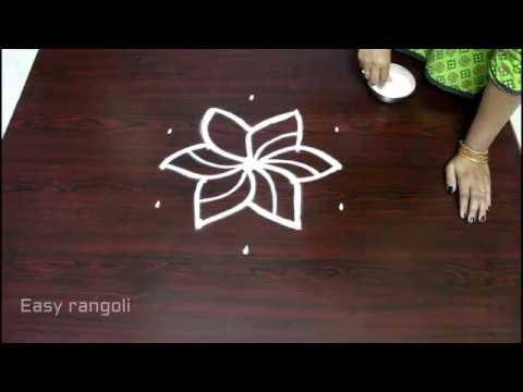 Easy rangoli designs with 5 to 3 dots || simple kolam designs || easy muggulu designs with dots