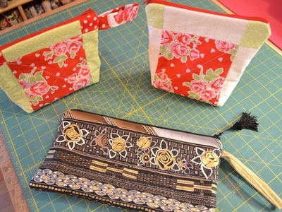 EPISODE 51 - Easy Quilted Fully Lined Zipper Cosmetic Clutch Bag  Full Tutorial