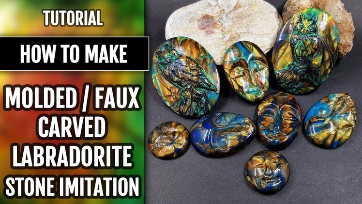 FREE | How to make - Molded. Faux Carved Labradorite Stone Imitation. Tutorial.