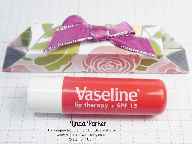 Glue Free Lip Balm.Lipstick Box in Sweet Soiree DSP from Stampin' Up!