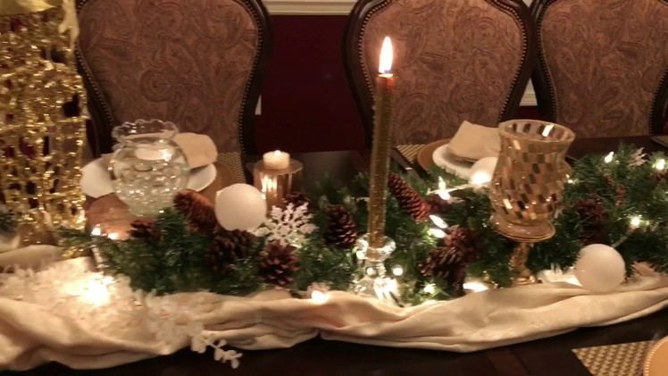 Holiday Centerpiece Winter Wonderland Tablescape Christmas Table Decor