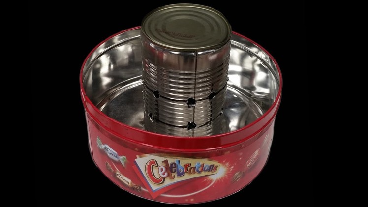 Homemade Tin Can Waste Oil burning Heater .  AWESOME OUTPUT ! . 