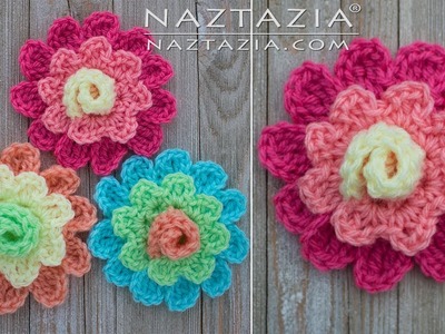 How to Crochet a Blooming Flower - DIY Tutorial - Easy to Change Colors Rose Roses Flowers