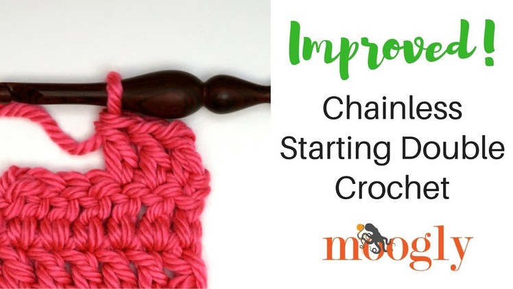 How to Crochet: Improved Chainless Starting Double Crochet (Left Handed)