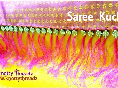 How to do Beaded Saree Kuchu Design | Beginners Tutorial |  Saree Tassels | www.knottythreadz.com