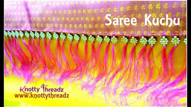 How to do Beaded Saree Kuchu Design | Beginners Tutorial |  Saree Tassels | www.knottythreadz.com