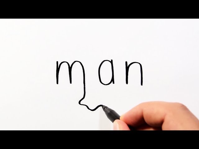 How To Draw A Man From The Word Man - Wordtoons Cartoon Drawing