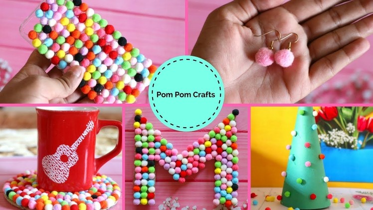 How To Make 5 DIY Pom Pom Crafts | Easy And Fun 5 Minute Crafts To Do When You Are Bored - Mili Arts