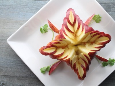 How To Make Beautiful Apple Flowers Art In Apple Swan Zucchini Rose Carving Garnish
