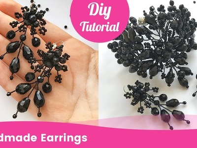 How to Make Easy Low Cost Crystal Earrings. DIY Accessories Ideas.