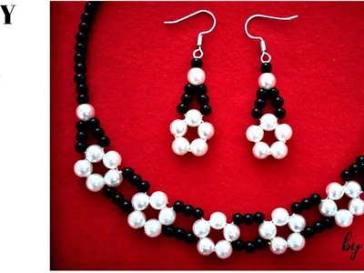 How to make elegant beaded necklace and earrings set