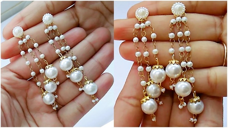 How To Make Pearl Earrings.Tassel earrings At Home. !
