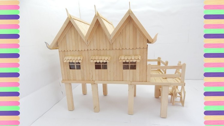 How to Make Popsicle Stick House NEW HD