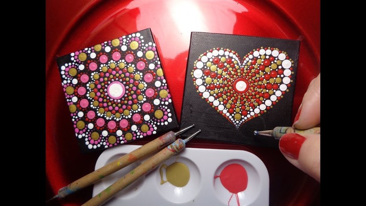 How To Paint Dot Mandalas Dollar Tree Valentines Day Gift EASY follow step by step Tutorial