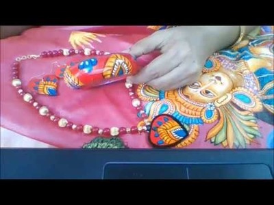 Kerala Mural | Costume Jewelery | Heart pendent necklace - part 2