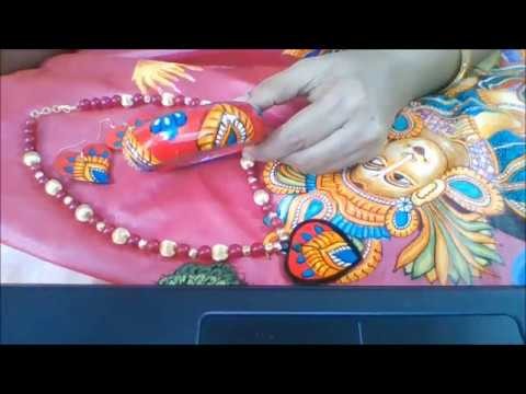 Kerala Mural | Costume Jewelery | Heart pendent necklace - part 2