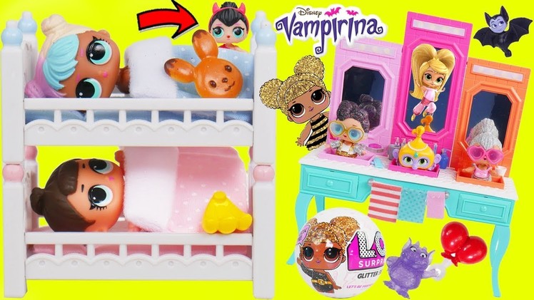 LOL Surprise Dolls Lil Sisters Sleep in Barbie Bunk beds