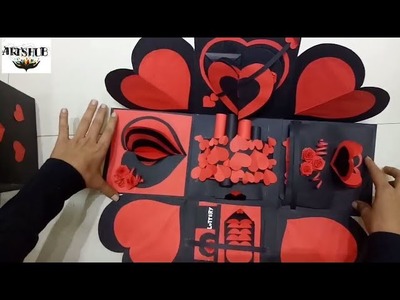Love Explosion Box.  Multi surprise cards Inside.Black n Red Love Special. .