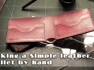Making a simple leather wallet by hand.using acrylic patterns