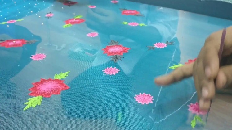 Making of a beautiful floral embroidery saree