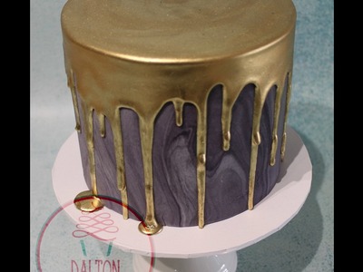 Marble & Gold Drip Cake