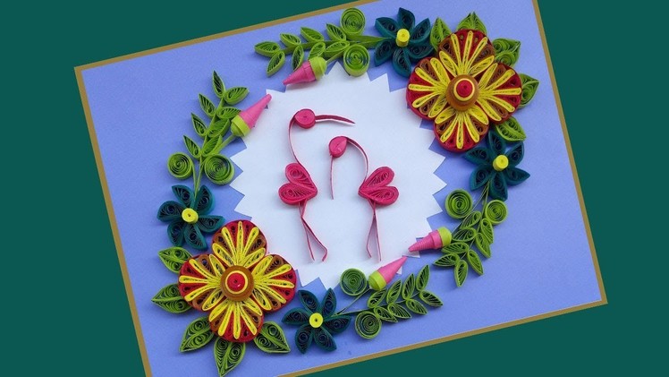 Paper Art | Quilling Birthday Card - Very Easy for Beginners | Paper Quilling Art