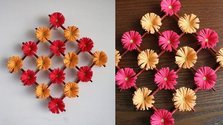 Paper Flower Wall Hanging - DIY Hanging Flower  - Wall Decoration ideas