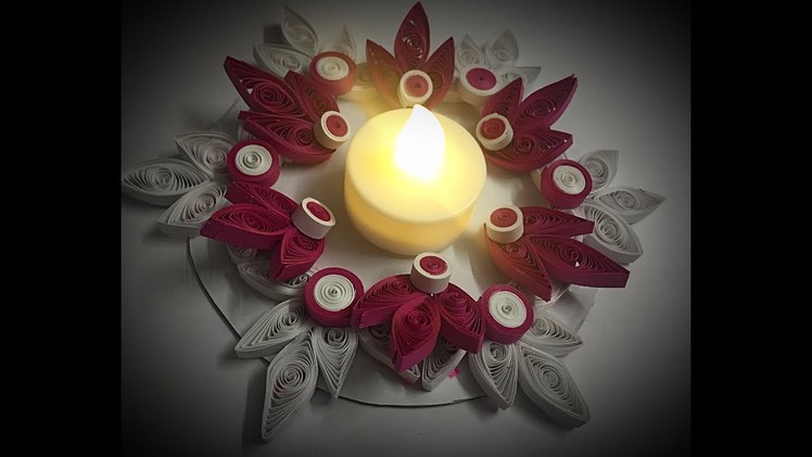 Quilling Diya Holder from old CD.Tealight candle Holder from old CD.Diwali Decoration ideas.Quilled