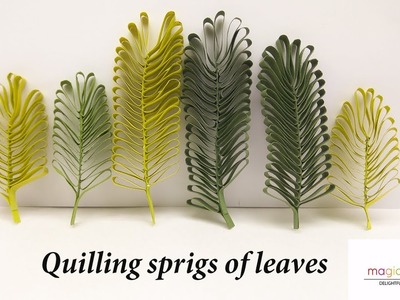 Quilling sprigs of leaves with hair brush | Quilling designs | easy quilling | Magic Quill
