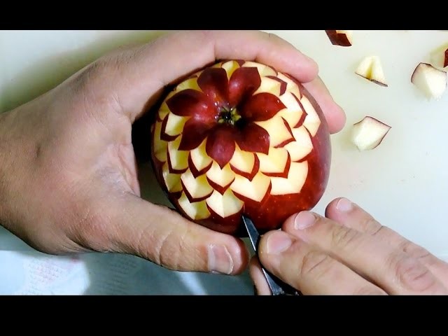 SIMPLE TECHNIQUE OF SCULPING AN APPLE - By J.Pereira Art Carving Fruits and Vegetables