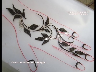Stunning Leaf Leaves Gulf Style Henna Mehndi Design Tutorial for Back Hand