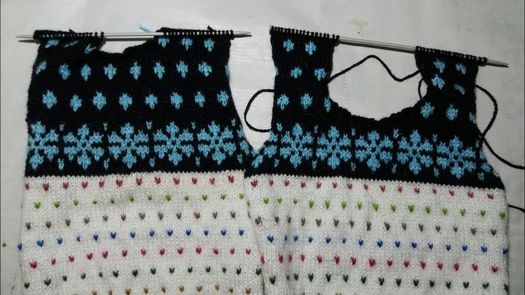 Two colour sweater knitting design # -12- part - 3