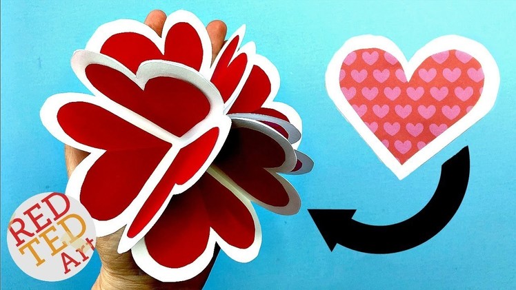 3D Pop Up Heart Card DIY - Alternative Explosion Card - Circular Heart Card - Easy Valentines DIY