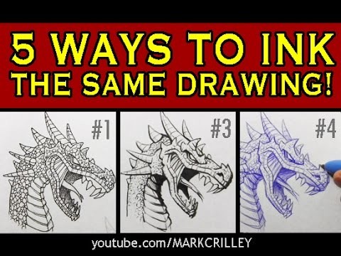 5 Ways to Ink the Same Drawing: Narrated Inking Tutorial