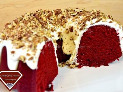 BEST RED VELVET CREAM CHEESE POUND CAKE W. WHIPPED CREAM CHEESE FROSTING |CookingWithCarolyn