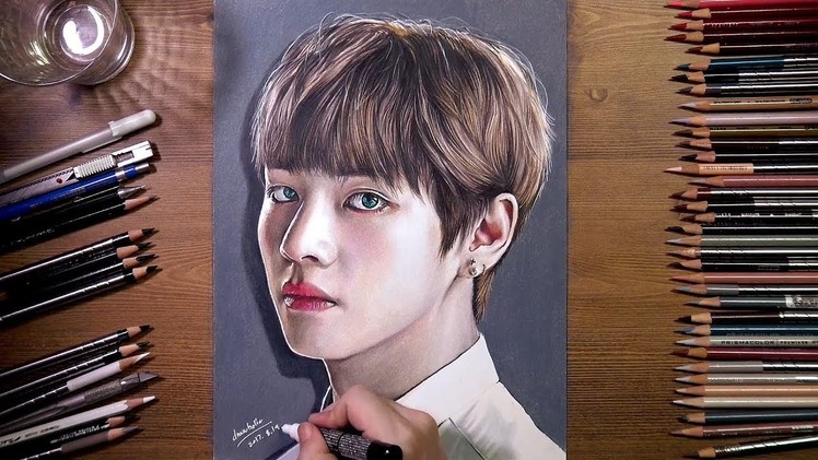 BTS : V (Tae Hyung) - colored pencil drawing | drawholic