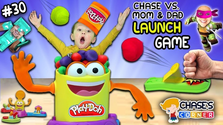 Chase's Corner: PLAY-DOH LAUNCH GAME! Kid vs. Parents Challenge w. Mystery Boxes (#30)| DOH MUCH FUN