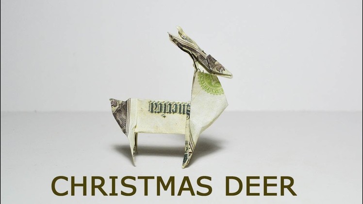 Christmas Money Deer Origami 1 Dollar Tutorial DIY Folded No glue