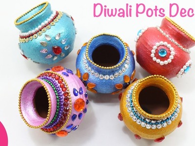 Diwali Plain POTs Decorating & Painting for LAXMI POOJA | Diwali Decor Ideas | Sonali's Creations