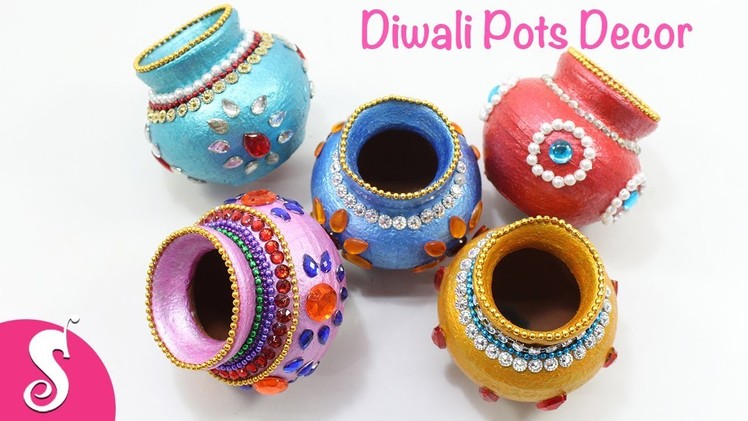 Diwali Plain POTs Decorating & Painting for LAXMI POOJA | Diwali Decor Ideas | Sonali's Creations