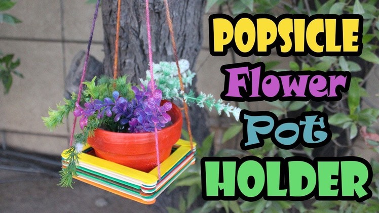DIY Macrame Plant Holder with Popsicle sticks | 5 Minute Macrame Planters | Plant Hanger Crafts