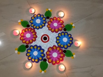 Easy Colourful Rangoli