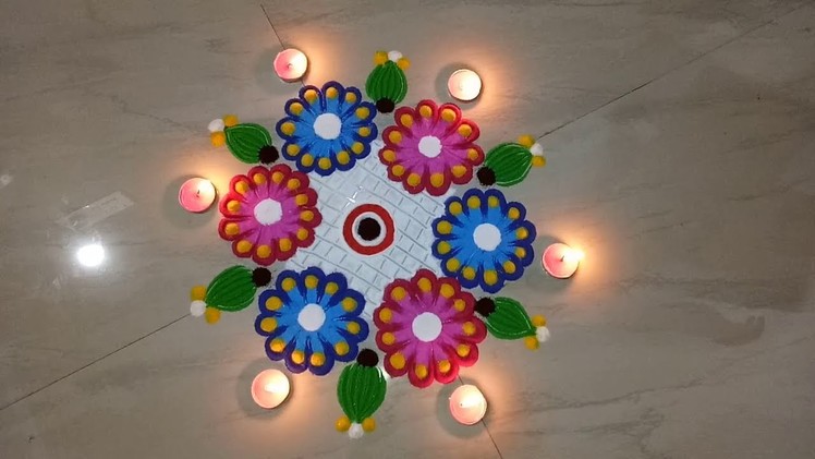 Easy Colourful Rangoli