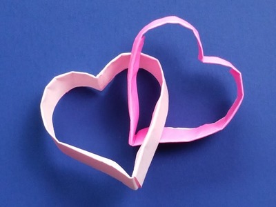 Easy Origami Interlocked Hearts for Valentine's Day ❤ Easy Origami Joined Hearts. Linked Hearts