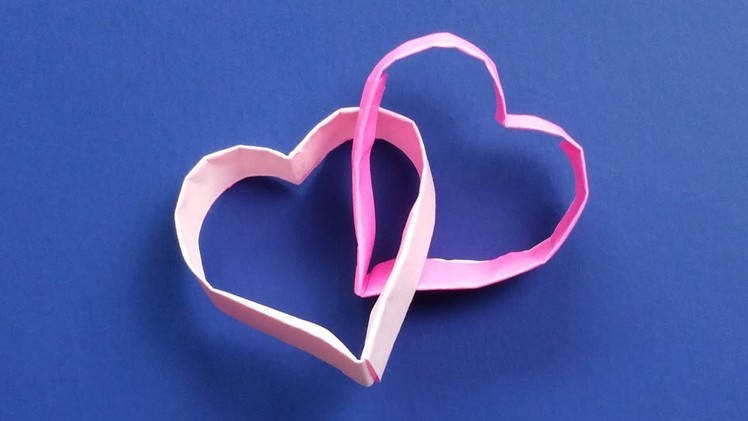 Easy Origami Interlocked Hearts for Valentine's Day ❤ Easy Origami Joined Hearts. Linked Hearts