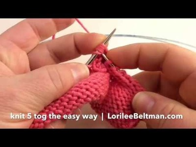 Easy Way to Knit Several Stitches Together