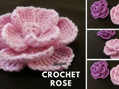ENGLISH - How to Crochet Unique Rose Flower